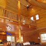 Pine and cedar paneling was milled on site. All wood came from the property